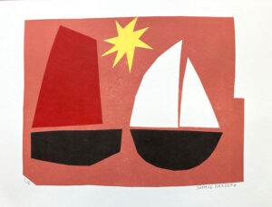 Boats and Guiding Star monoprint